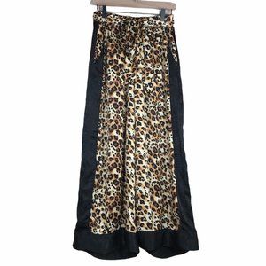 NEW With Tags WANDERLUX Vancouver Belted Leopard Wide Leg Pants Size M